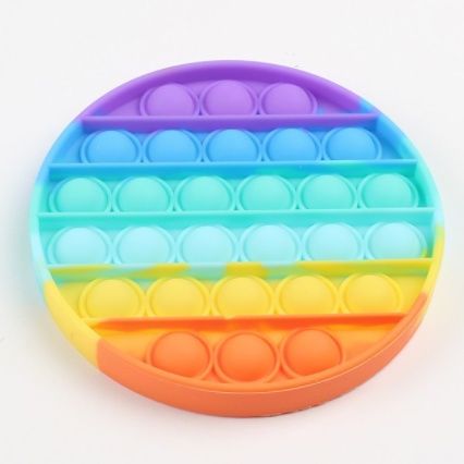 simple dimple pop it rainbow mainan  pop its round fitged Toy Push bubble-ROUND