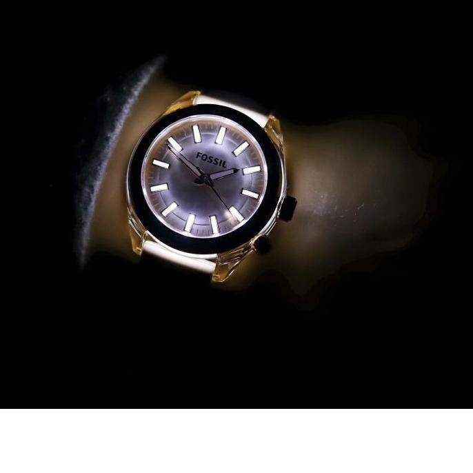 Jam Tangan Wanita Foss Tali Rubber Body Bulat Lampu Nyala Seperti Gambar 2 Knop
