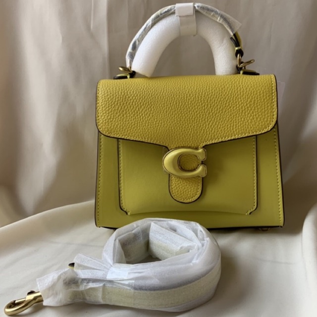 Coach Tabby Top Handle 20 In Pebble Leather (0773) - Retro Yellow