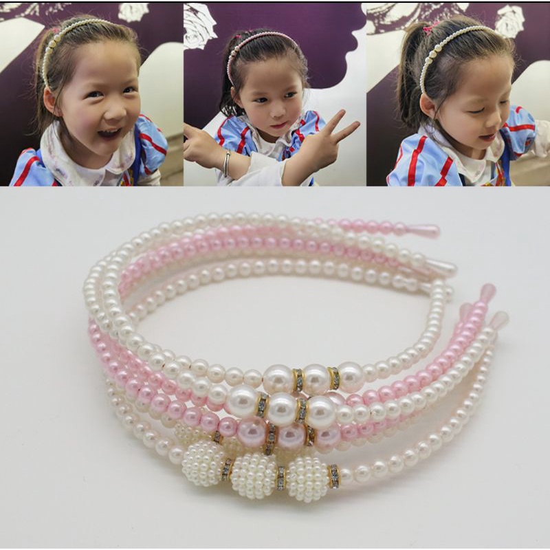 Bando Bandana Mutiara Korea / Bando Anak Full Mutiara Mote