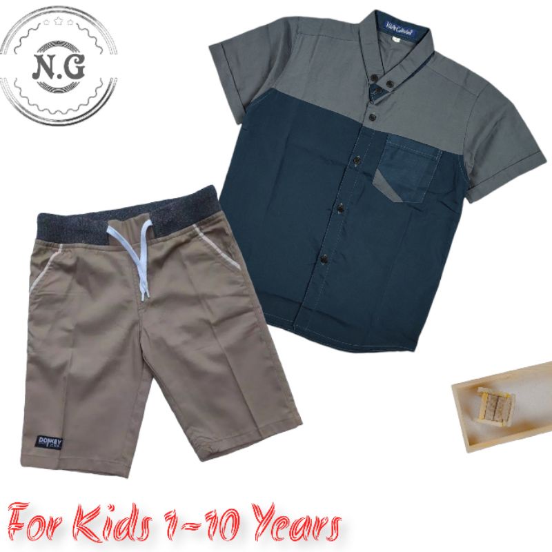 N.G-Setelan Kemeja Anak laki-laki 1-12 tahun Setelan Jeans Anak tanggung anak laki-laki / setelan anak kemeja Ter-hitz / stelan kemeja motif anak terbaru kekinian