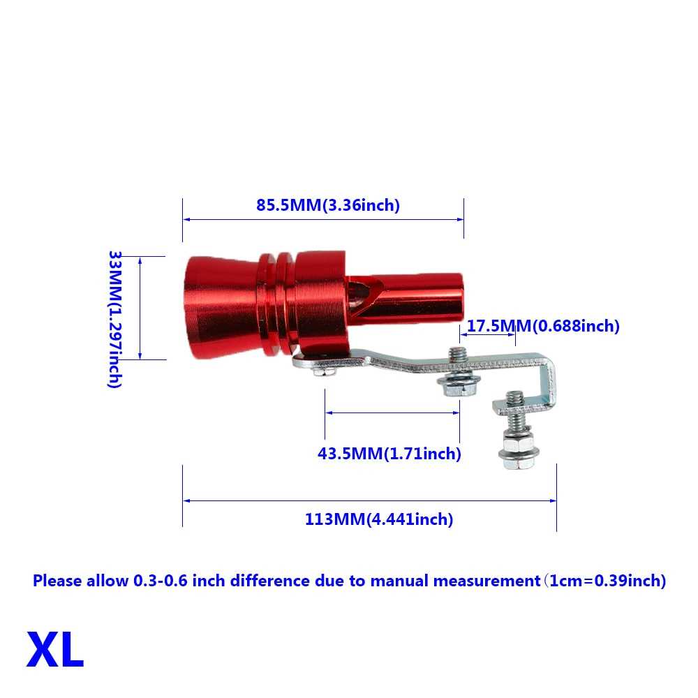 OTOHEROES Penyiul Turbo Palsu Knalpot Mobil Whistler Exhaust - TUR007-Merah-XL