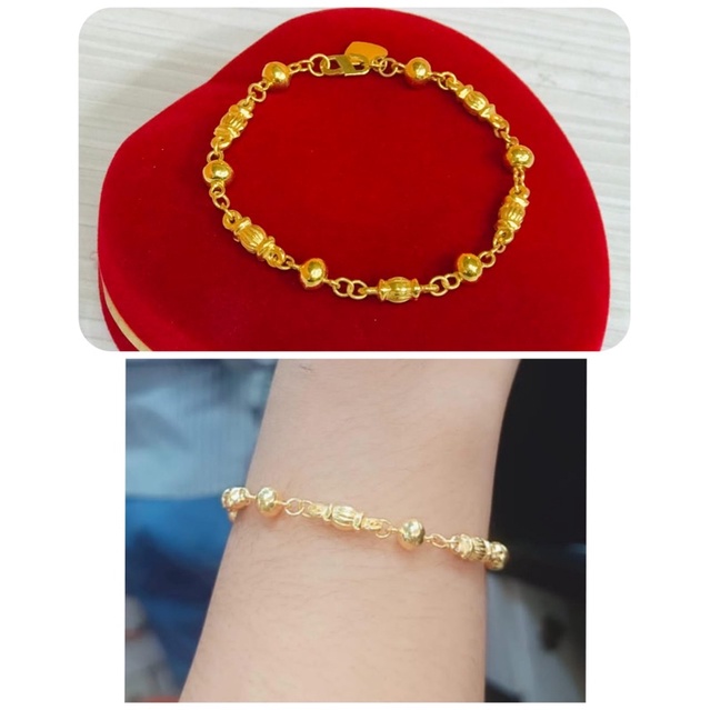 GELANG TANGAN RANTAI BAMBU PERAK999/PERHIASAN PERAK999 LAPIS EMAS PUTIH ASLI/GT380