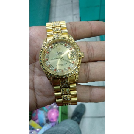 jam tangan pria rolex automatic gold ring diamond leter red diamond jam sporty jam elegant jam klasi