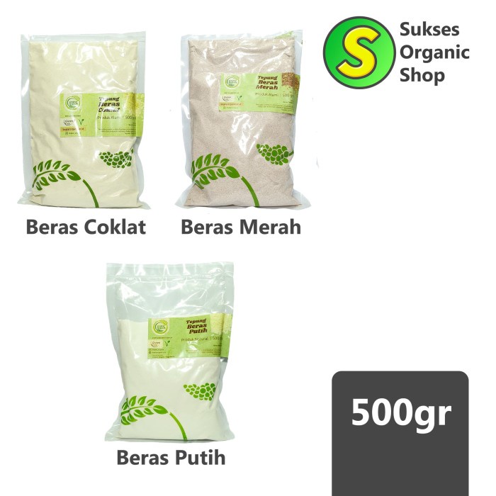 

Ketan-Beras-Tepung- Tepung Beras Varian Putih/Coklat/Merah | Lingkar Organik | 500Gr - Coklat