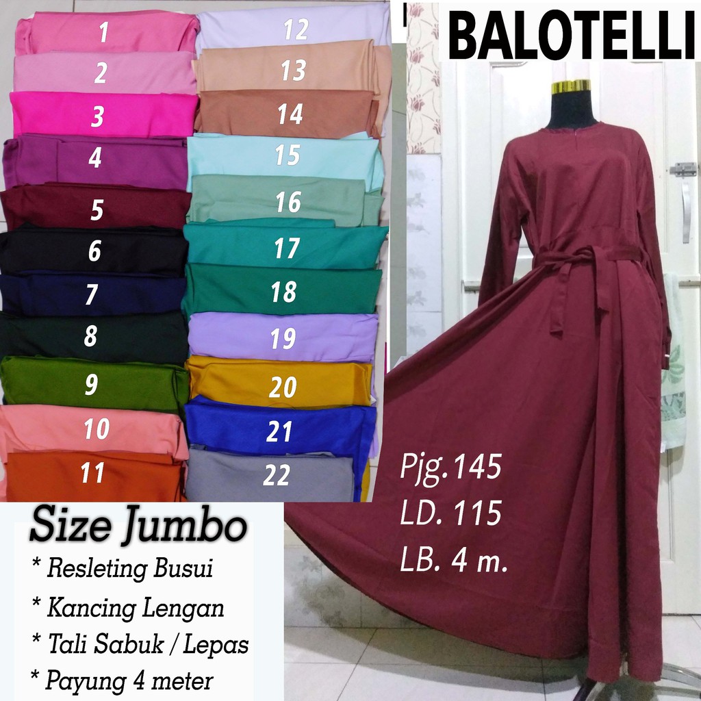 GAMIS JUMBO BALOTELI POLOS/BALOTELLI/BALLOTELI payung 4 