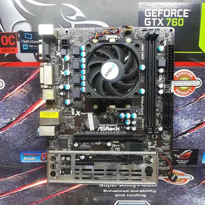 PAKET Motherboard mobo AMD FM2 + RAM 4GB + Processor A4