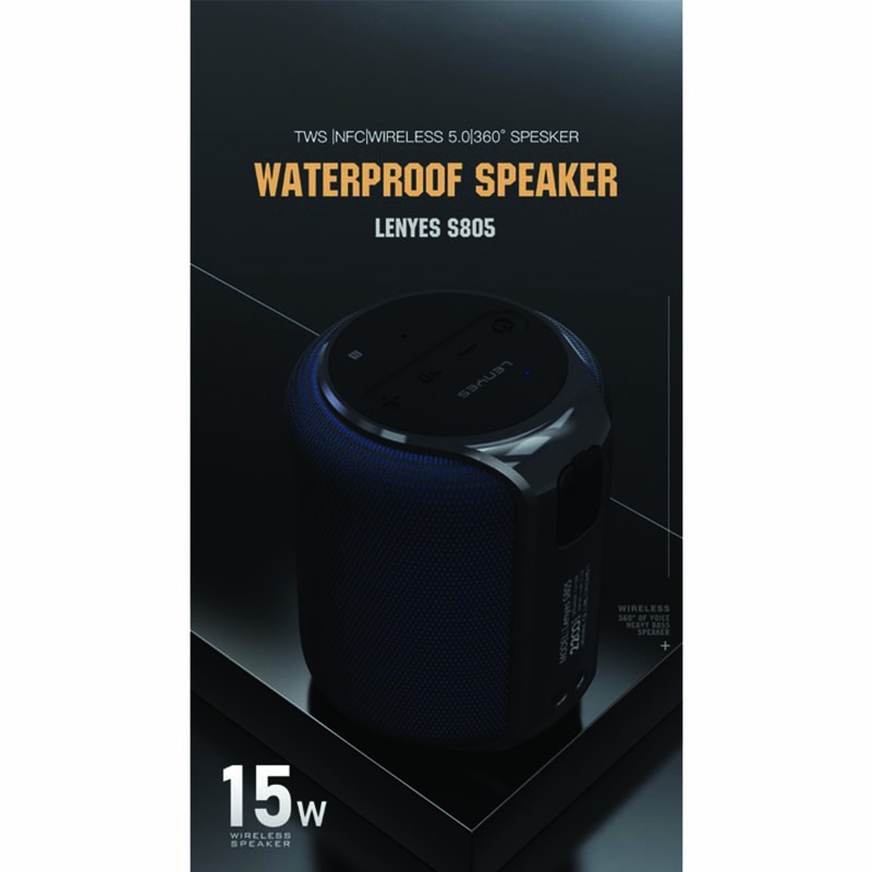 Speaker Wireless Bluetooth 5.0 Hifi Lenyes S805 15w Ultra Bass Stereo Sound waterproof ipx6