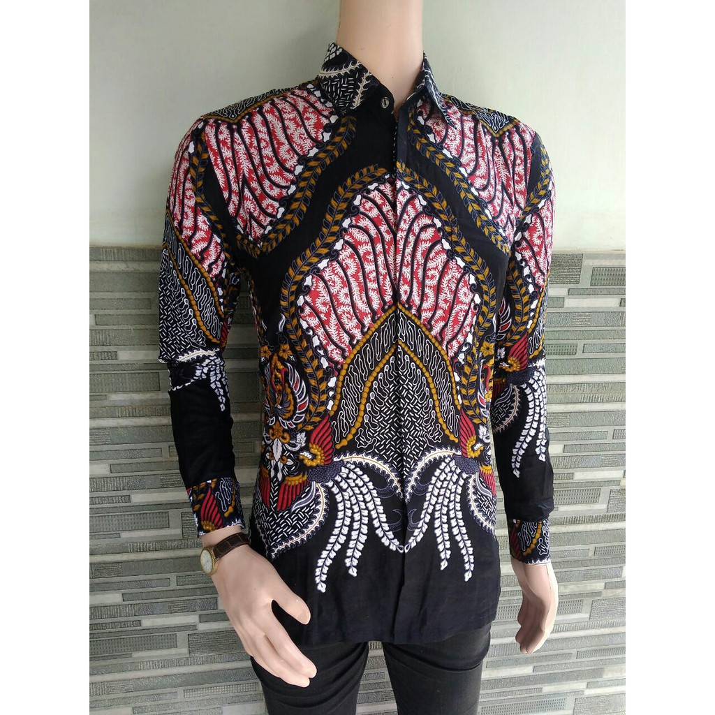 BSWART BATIK HRB026 Kenongo Hem Pendek Padi Pekalongan M L XL Batik Pria MURAH