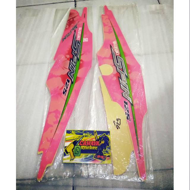 Striping Lis Sticker Standar Suzuki Spin 125 Tahun 2009 / 2010 Warna Pink Muda