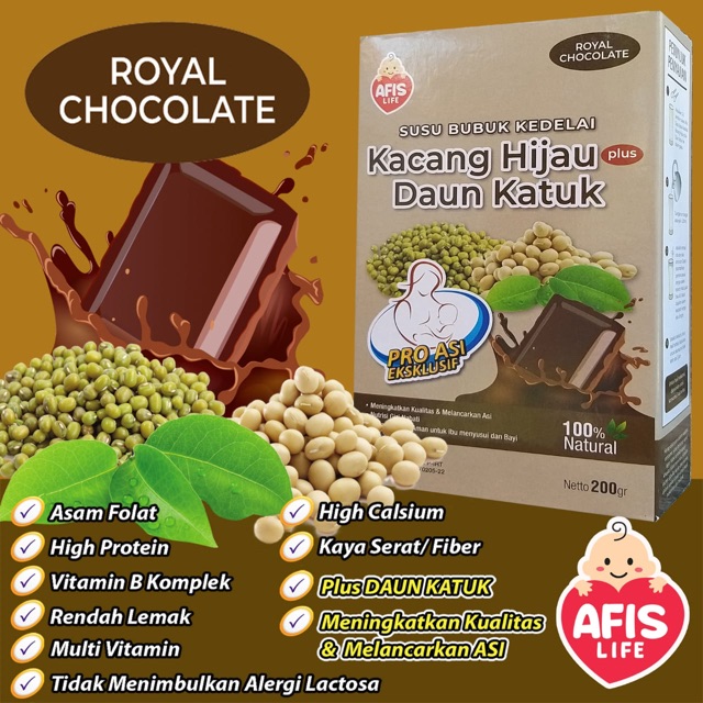 Afis kacang hijau plus daun katuk booster asi - minuman pelancar asi ibu menyusui