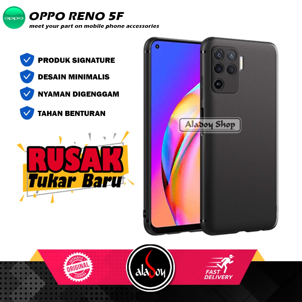 Case OPPO RENO 5F Ultra Slim Black Matte Premium Soft Case Casing