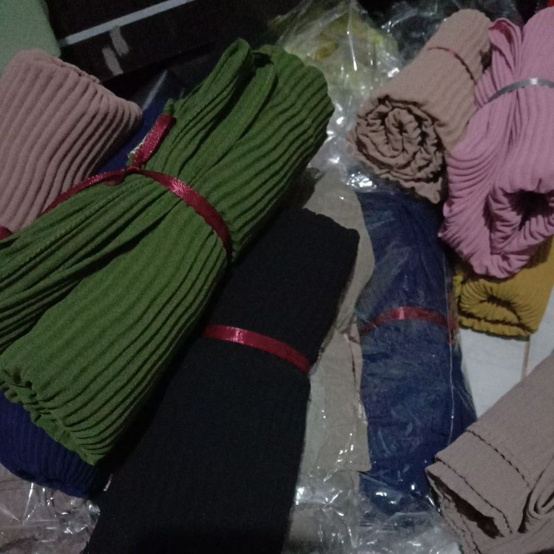 Pasmina plisket anak / Pashmina plisket lidi ceruty babydol uk Anak / PLEATED SHAWL-Lilac