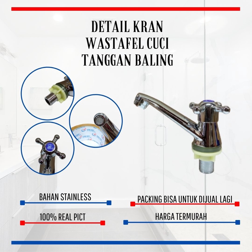 KRAN WASTAFEL / KRAN CUCI TANGGAN / KRAN STAINLESS BALING WANLY TERMURAH