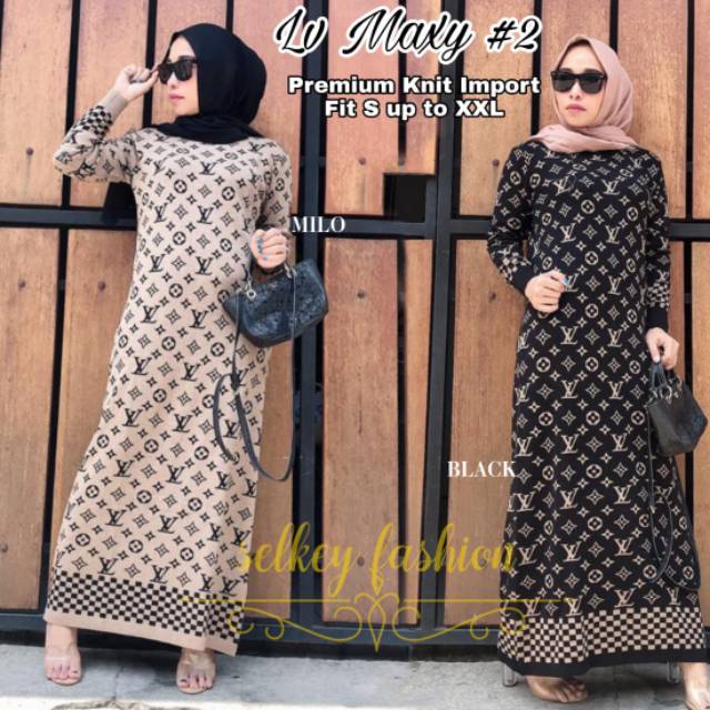 RESTOK LENGKAP.. LV  MAXY RAJUT ORIGINAL by selkey fashion MURAH gamis syari premium knit import