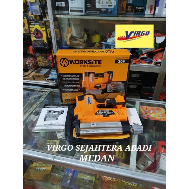 

WCNT102 CORDLESS AIR NAILER GUN STAPLES PAKU 2 IN 1 UNIT ONLY WORKSITE GA 18