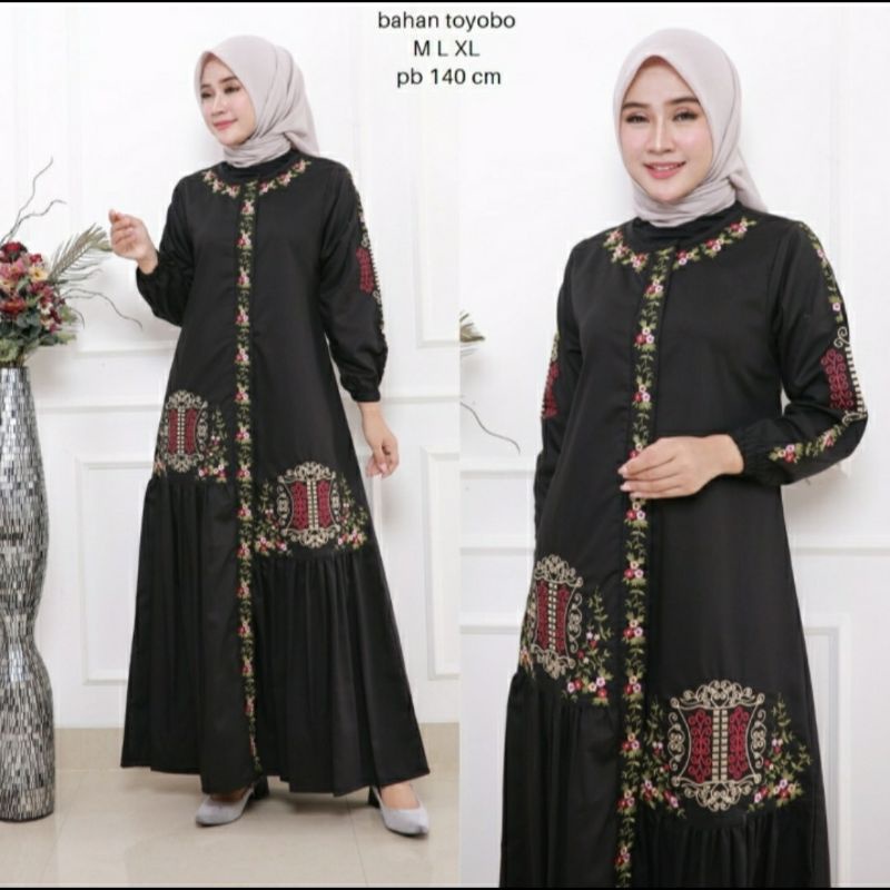 Gamis Ridd Bordir Original / Fashion muslim terbaru / Gamis terbaru / Gamis Toyobo / MORODHO STORE