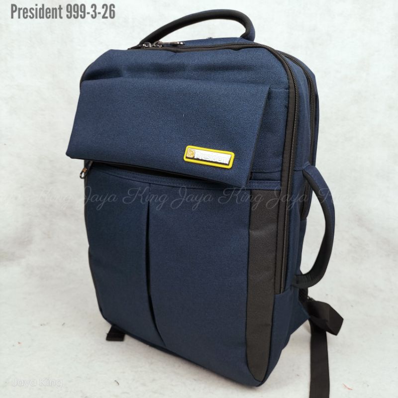 2in1 Ransel Laptop Jinjing President 999 17 Inch USB Tas Kerja Briefcase Pria Wanita