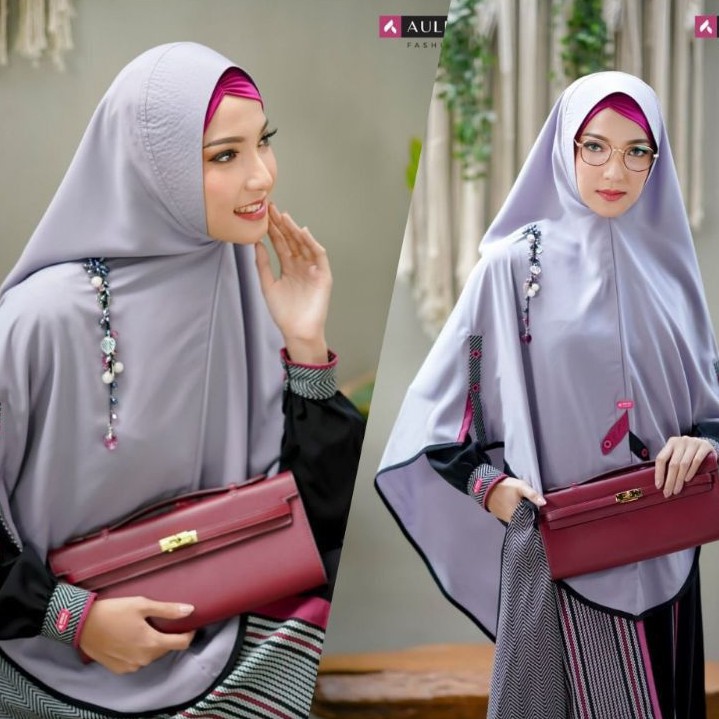 Wow keren  Set gamis aulia ori syar'i syari model terbaru untuk lebaran tahun ini, warna sangat mena