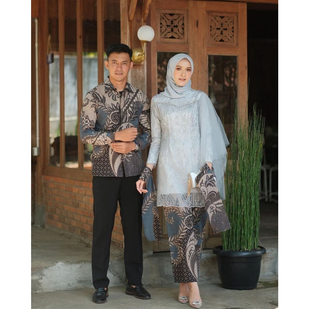 WID BATIK KEBAYA COUPLE SEMI PRANCIS Katun BAHAN KEBAYA FRANCE CORNELI COUPLE VEKKA 4 BATIK COUPLE