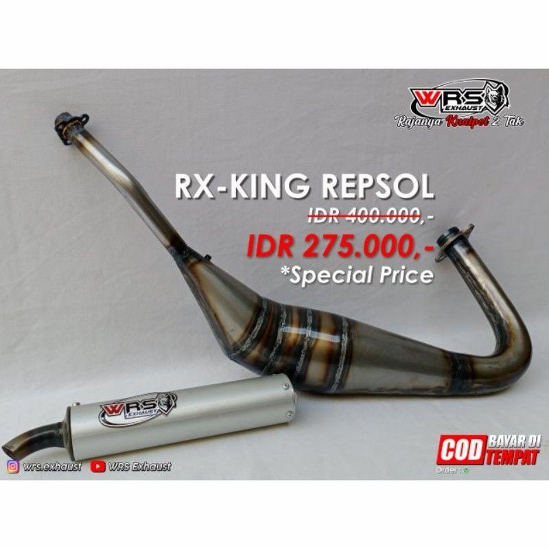 Knalpot Racing Rx-king Kolong Repsol Plat WRS EXHAUST Original
