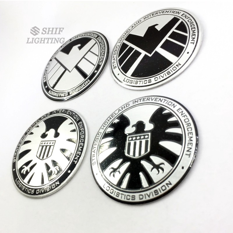 Stiker Emblem Model Avengers Shield s.h.i.e.l.d Logo Bahan Aluminium untuk Mobil