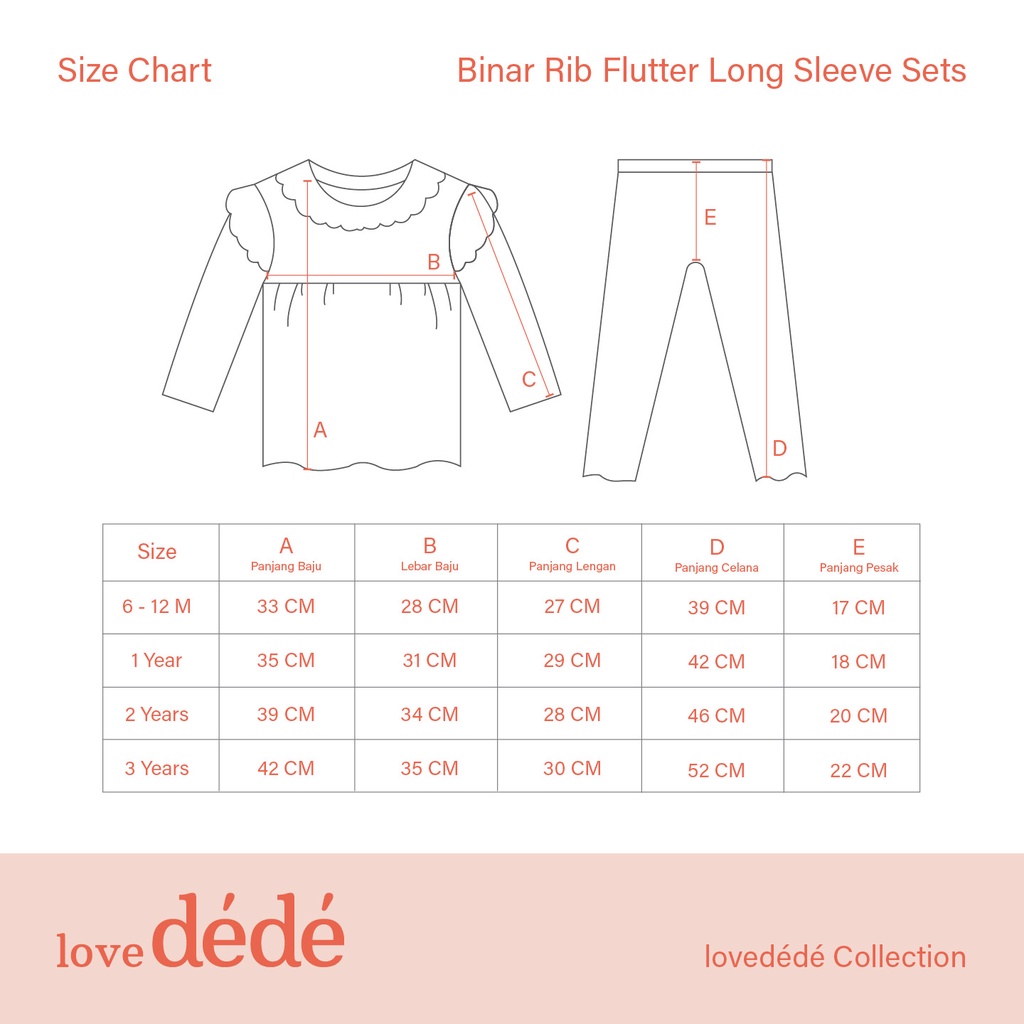 Lovedede Piyama Rib Katun Super Lembut BINAR / BUNNYLAND Piyama Anak Bayi Perempuan Cewe Terlaris Lucu Murah Baju Tidur