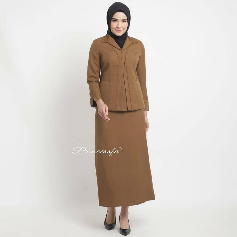 Blazer pemda / seragam pns / seragam PEMDA GURU /pemda aceh coklat tua rok A BEST SELLER