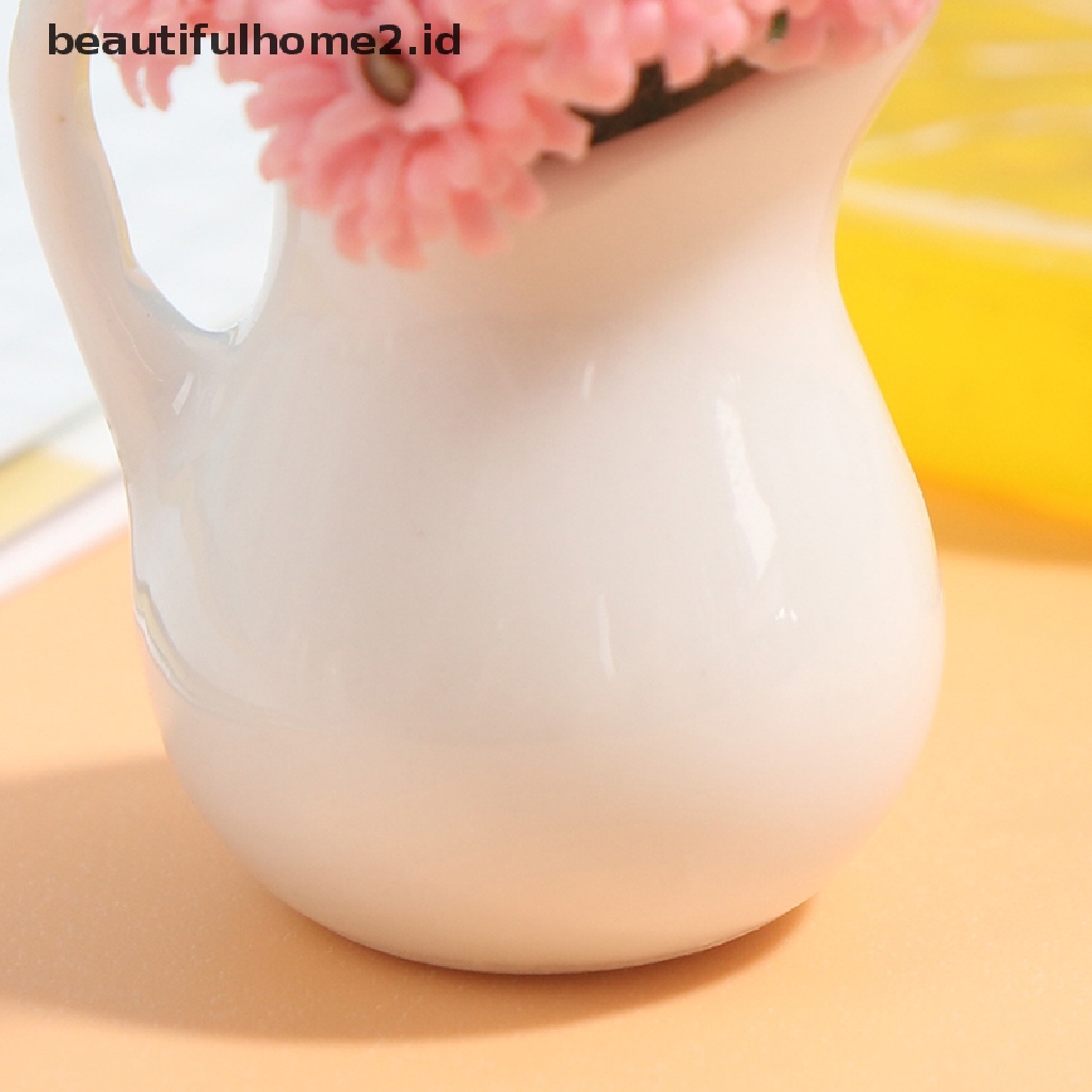 (Beautifulhome2.Id) Miniatur Pot Bunga Skala 1: 12 Untuk Dekorasi Rumah Boneka