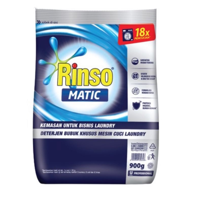 Rinso Matic Deterjen Bubuk 900g Profesional