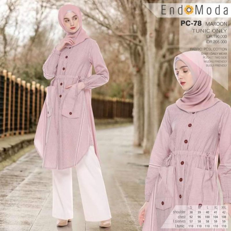 Tunic Motif Stripe/Garis Garis Endomoda PC78