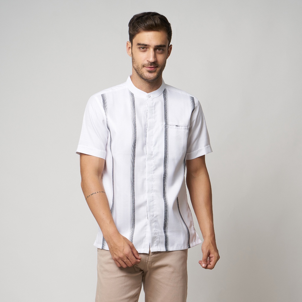 RGB Clothing Company Kemeja Koko Pria Doby Putih Lengan Pendek RHMP6702205