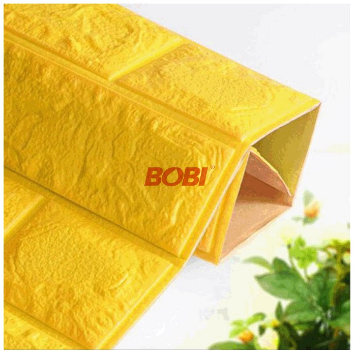 Wallpaper Foam 3D Bata Putih/ White Brick Panel/ CLASSIC BRICKFOAM-Kuning 3mm