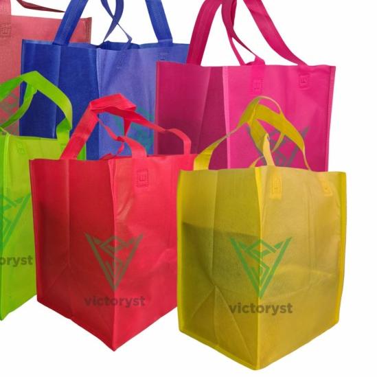 

tas spunbond box jahit 22x22 besek makan bingkisan souvenir pernikahan - Merah, 20x20