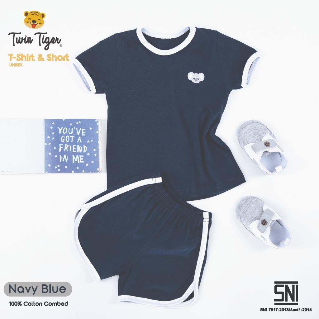 Twin Tiger Baby - Setelan Kaos Anak Baju retro tshirt and Short 0 - 5 tahun