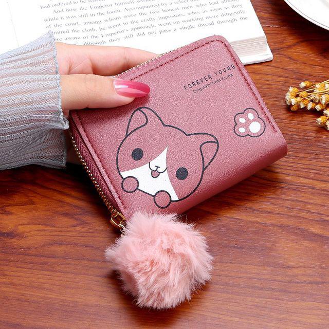 EV -  D28 DOMPET KELLY BELLY DOMPET MINI  WANITA  REAL PICT IMPORT-Pink tua