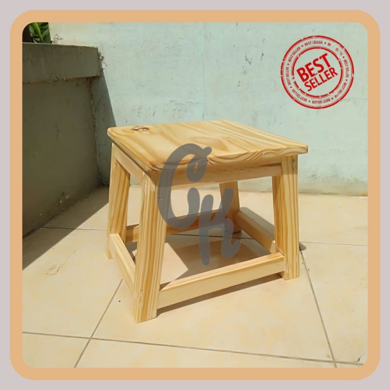 BANGKU ANAK KAYU BANGKU CAFE BANGKU MINIMALIS DINGKLIK KAYU JENGKOK KAYU