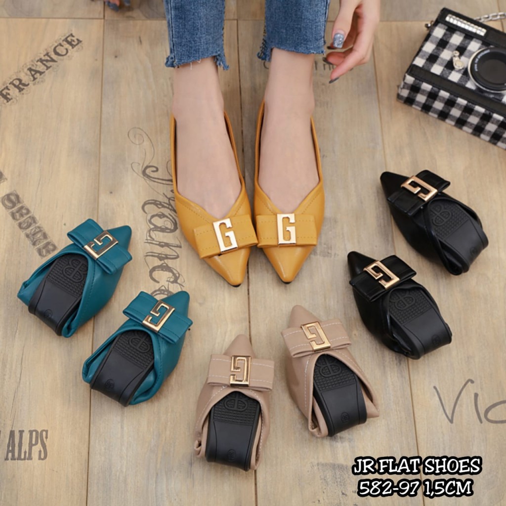 582-97 SEPATU WANITA JR FLAT SHOES ORIGINAL BRANDED IMPORT BATAM TERBARU