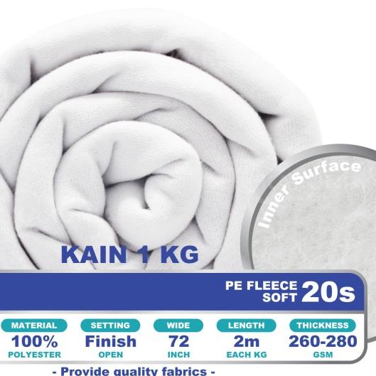 ☑ PE Fleece 20s | Putih | Kain | Karunia Textile - Kain ➼