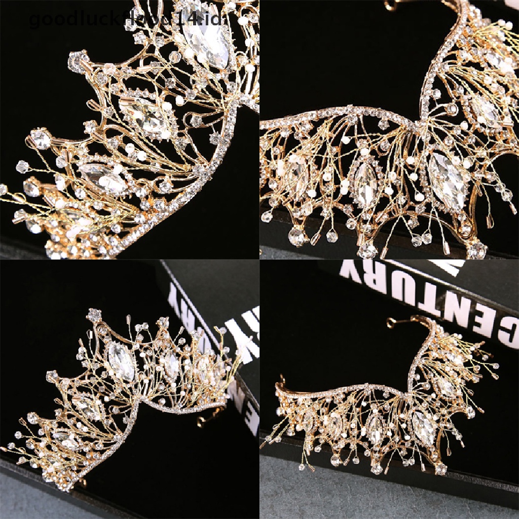 [OOID] Baroque Crown Girls Wedding Hair Accessories Gems Bridal Tiara Bride Hairwear ID