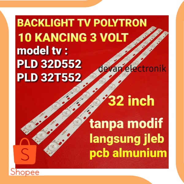 Dijual Backlight tv polytron PLD-32D552 pld32D552 lampu led backlight polytro Diskon