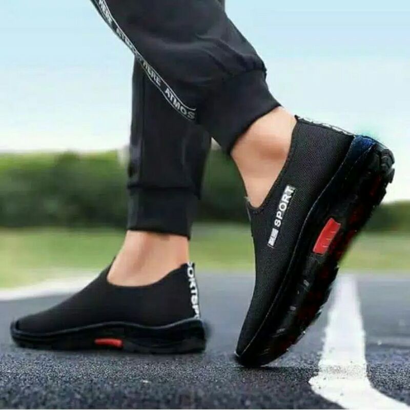 Zhira Sepatu Kasual Slip-On Pria|SEPATU PRIA SLIP ON|  Fashion Sport Casual|Men's Shoes| Sneakers selop/ Model kekinian sporty quality