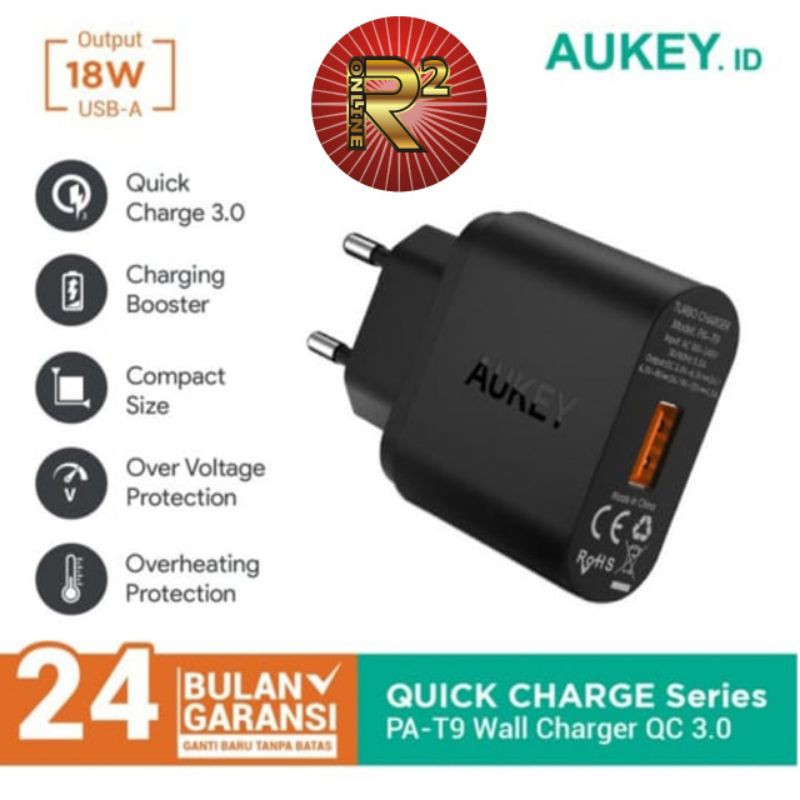 Aukey Charger PA-T9 1 Port 19.5W QC 3.0 Original Garansi Resmi