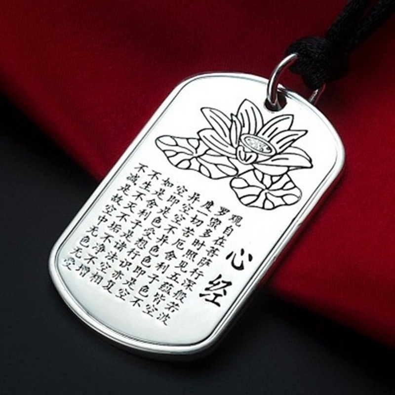 [Ready Stock]Fashion Personalized Silver-Plated Inlaid Necklace Tag