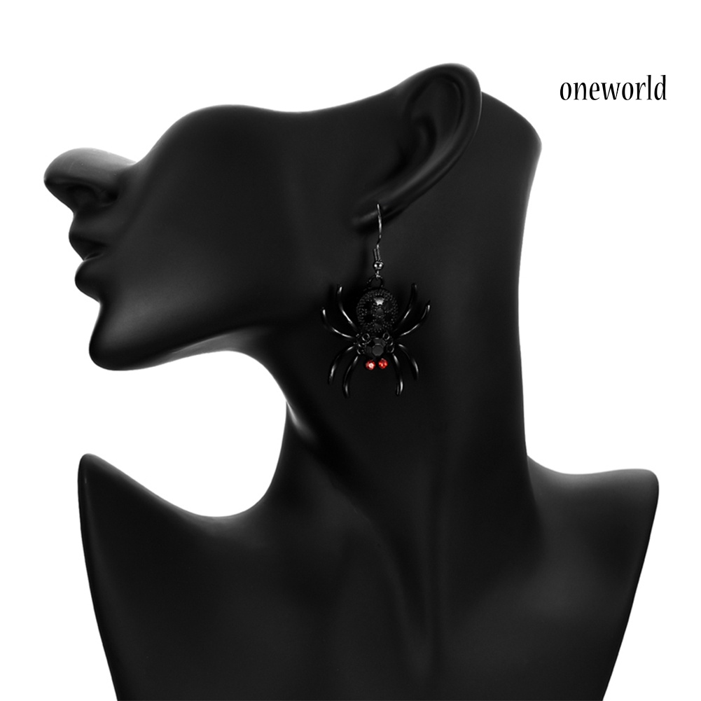 OW# 2Pair Gothic Style Spider Shape Eardrop Hook Earrings Women Jewelry Accessories