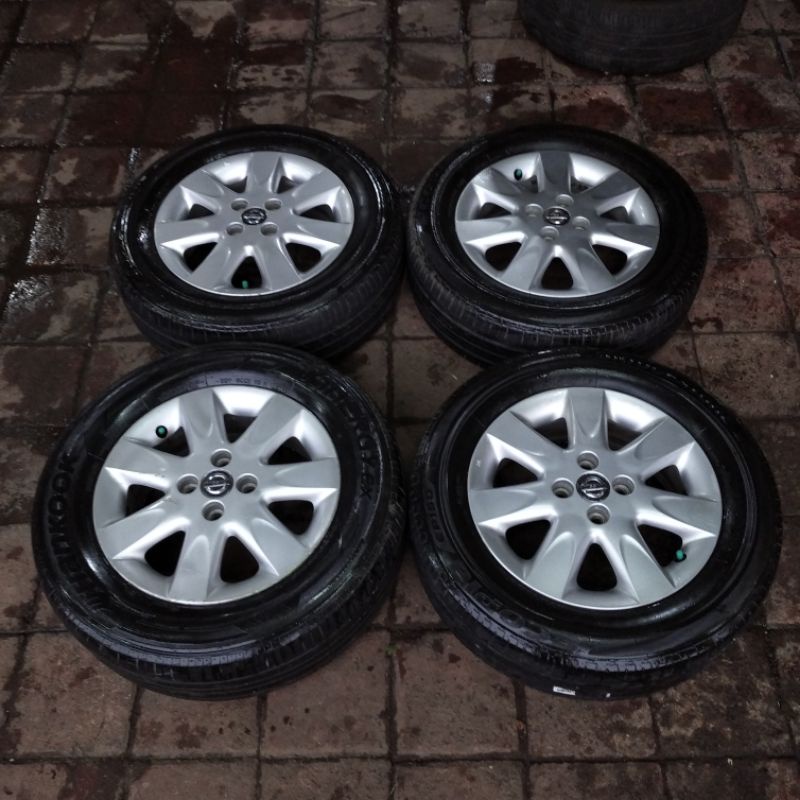 VELG BEKAS MOBIL NISSAN MARCH RING 15 + BAN SEKEN