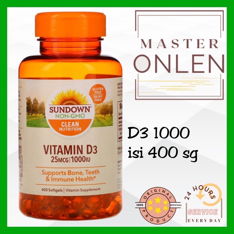 Sundown Vitamin D3 1000 iu 400 softgel Usa Vit D-3 1000iu