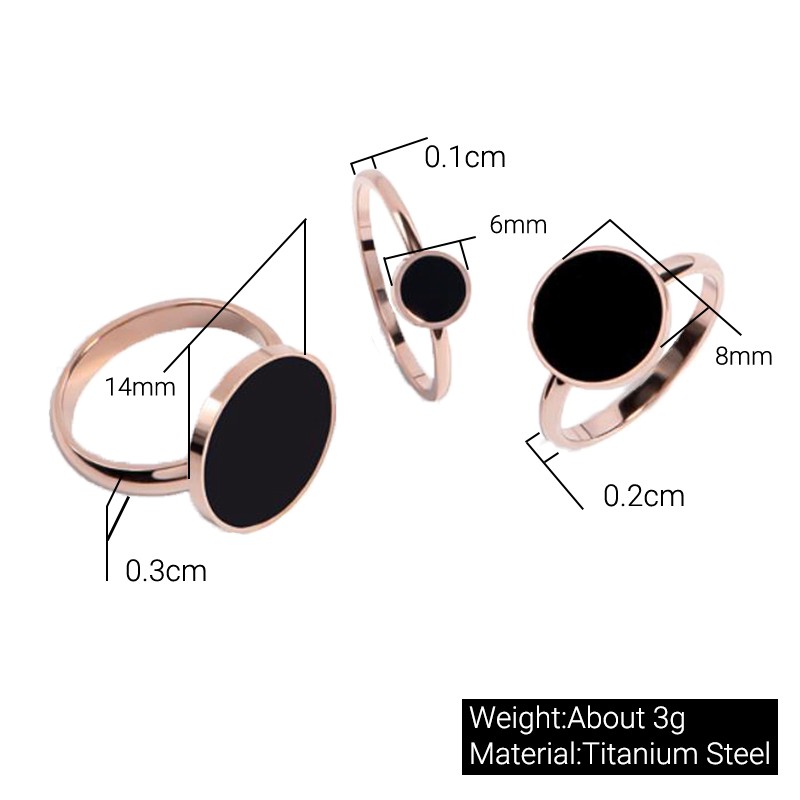 Cincin Titanium  Premium Lapis Emas 18K Bentuk Bulat Bahan Warna Hitam Bulgar**