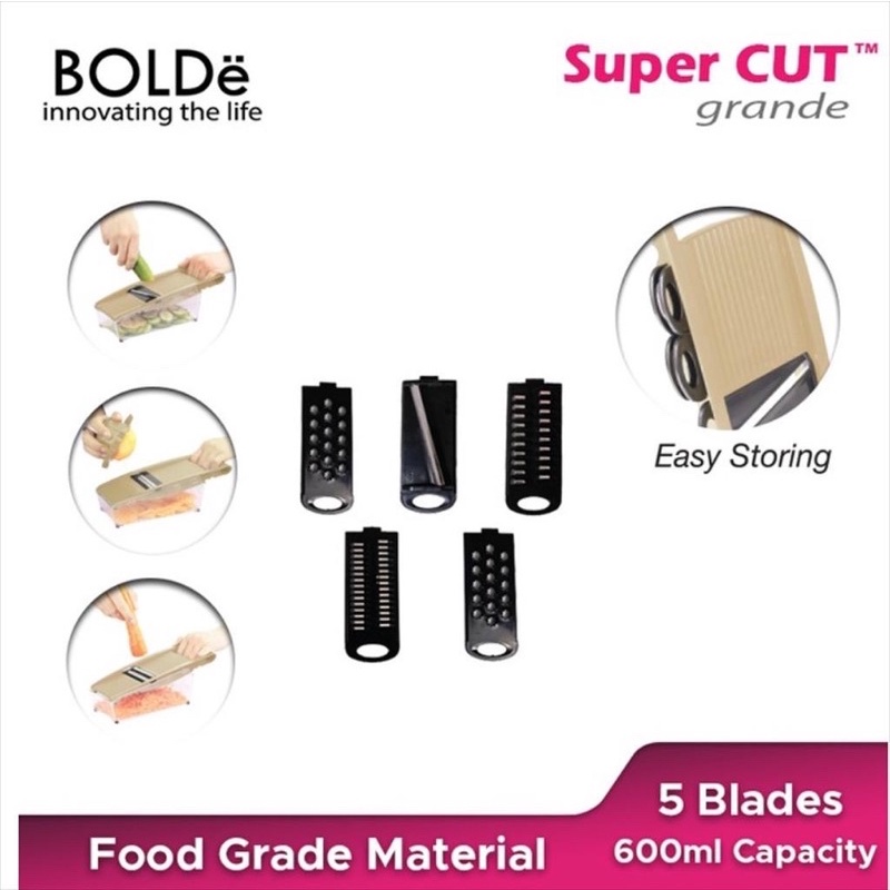 BOLDe SUPER CUT GRANDE 5 IN 1 [5 BLADES] FREE  ALAT KUPAS - BEIGE