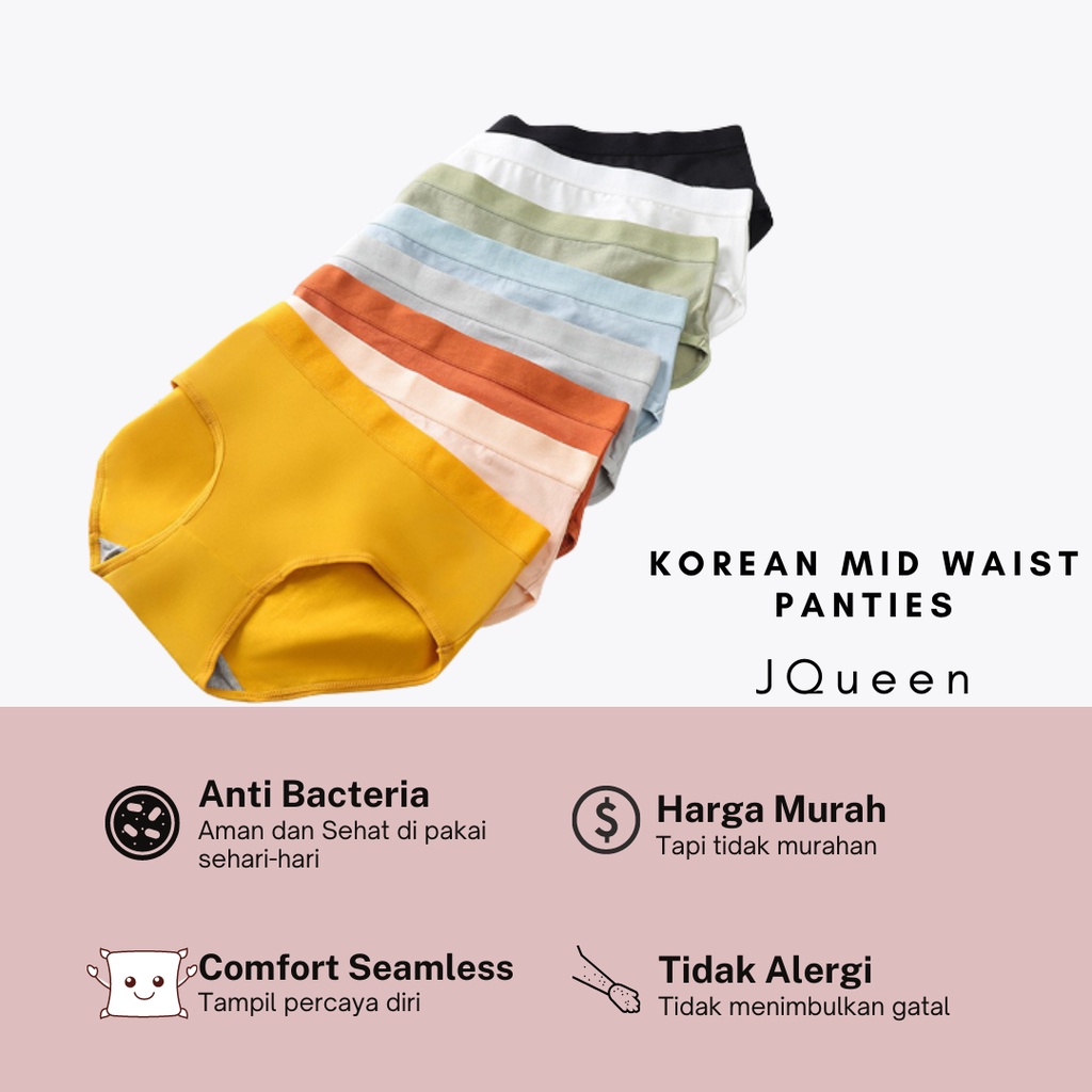 [ TERMURAH ] CD / Celana dalam  wanita cewek ibu ibu  remaja bahan import CD008 motif korea polos lucu